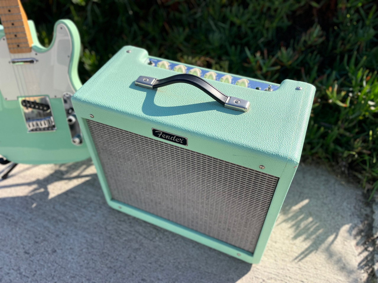 Fender FSR Telecaster Surf green matching headstock w/ matching Fender Blues Jr. SOLD